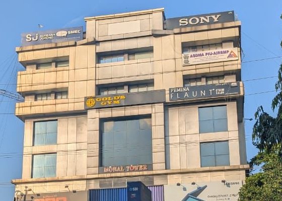 Monal Tower on GS Road, home of Gold's Gym Guwahati and Femina Flaunt Studio Salon