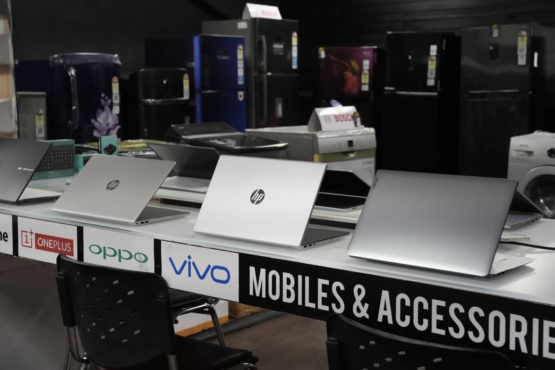 Laptops and mobiles counter at NRS Techno