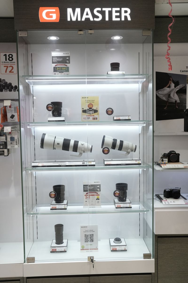 G Master lenses in a display case