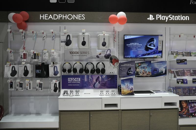 Headphones and PlayStation display
